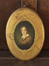 Oval Early Italian Florentine-Thick Wood-Hand Detailed-Wall Plaque-William Blair picture