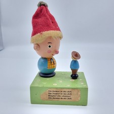 Vintage Anri Italy Signed Wood Egg Cup Wool Hat Whimsical hand painted picture