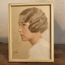 Vintage 1920s Art Deco Portrait Woman Finger Waves Brezzo Studio Portland Oregon picture