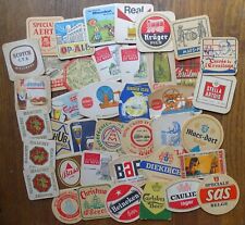 40 old carboard BEER COASTERS from bars OP-ALE WIEL'S STELLA ARTOIS BAM BAF etc  picture