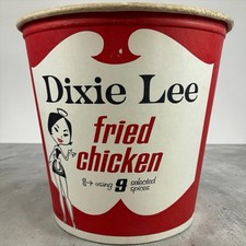 Vintage Dixie Lee Louisiana Fried Chicken KFC Advertising Paper Bucket Canada picture