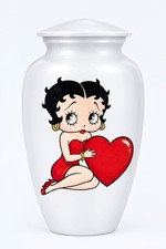 10 Inch white Urn Betty Boop Heart Vase Cremation Urn 10 inch ship by fedex picture