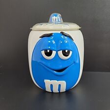 M&M's Ceramic Candy Cookie Jar with Lid Canister Blue Galerie 2003 picture