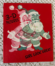 Vintage Christmas 3-D Santa 1950s Unused Greeting Card  picture