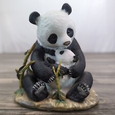 Vintage 1988 Homco Masterpiece Porcelain  Panda Mother Bear & Cub 80s Ceramic  picture
