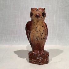 Ca. 1920's KILGORE OWL SLOT IN HEAD IRON MECHANICAL BANK, NICE PAINT picture