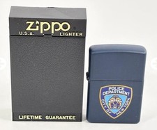 Vintage NYC Police Department Zippo Lighter NYPD New York City Navy Blue Matte picture