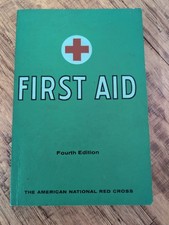 Vintage First Aid Book 4th Edition Red Cross 1957 Printing Green Field Manual  picture