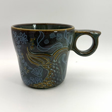 Starbucks 2014 Anniversary Siren Mermaid Tail Mug Blue Green 12 oz Embossed picture