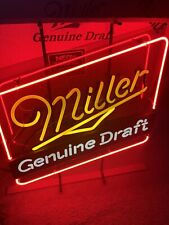 VTG Miller Genuine Draft  Neon Bar Sign Everbright Sign 22.75” X 18.25” Org Box picture
