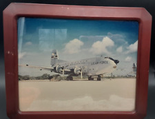 Vintage framed Military Air Force transport Globemaste Aircraft Color Photograph picture