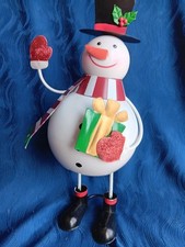 Holiday Spring Loaded Wobbling Frosty Snowman Metal picture
