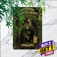 Retro Absinthe Warning Tin Sign Vintage French Alcohol Pub Bar Wall Decor picture