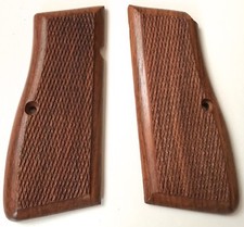 WWII GERMAN BROWNING 9MM HIGH POWER WOODEN REPLACEMENT PISTOL GRIPS picture