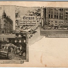 c1910s Lincoln, NE Gruss Lincoln Freie Presse Newspaper German Postcard Multi picture
