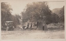 San Gabriel Canyon CA 1926 Autocamping Family Tent Car - Original Photo picture