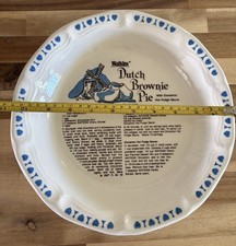 Watkins 1983 Dutch Brownie Pie Ceramic Recipe Baking Dish picture