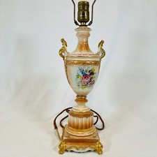 Antique Beckwith China Porcelain Table Lamp Hand Painted Stamped picture