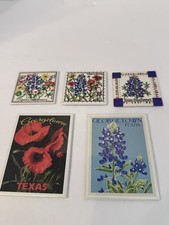 Vintage Texas Wildflower Refrigerator Magnets Kathryn Designs Lot of 5 picture