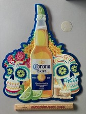 Corona Metal Tin Sign Day Of Dead Beer Bar Dia De los Muertos Skull Tacker lot C picture