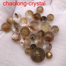130CT/25PCS Top Natural Rutile Quartz Crystal Ball Spiritual Mineral Healing picture