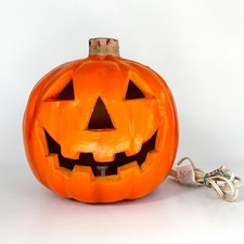 Vintage 1998 Paper Magic Group Hard Foam Light Up Pumpkin Jack O Lantern picture