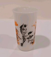 Vintage Hazel Atlas H Is For Horses Milk Glass White Black Orange  picture