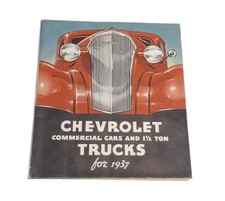 Chevrolet Commercial Cars & 1 1/2 Ton Trucks For 1937 Foldout Spec Adv Booklet picture