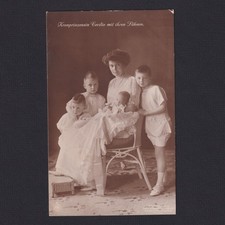 GERMANY 1913, Postcard, Crown Princess Cecilie with her sons, Used picture