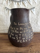 Royal Doulton England Lambeth Leather Ware Landlord’s Invitation Jug 1886-1914 picture