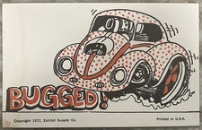 Rat Fink Big Daddy Roth Penny Arcade Card 1972 Exhibit VW Bug Bugged C239 picture