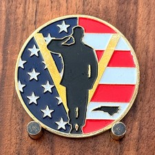 For Veterans By Veterans Red Poppy Salute Silhouette Challenge Coin  W#26 picture