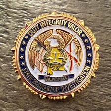 Alabama State Bureau of Investigation Seal Lapel Pin Gold Tone picture