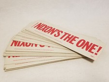 Vintage NOS Nixon's The One Bumper Sticker political Campaign Original LOOK picture