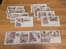 Complete Set of 12 Chicago IL Illinois 1897 American Souvenir Card Co Postcards picture