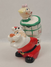 Vintage Santa Claus Girl Christmas Sack Salt Pepper Shakers Holiday Decor Japan picture