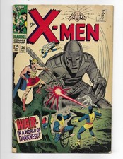 X-Men 34 1967 Marvel Comics VG- 3.5 Tyrannus Marvel Girl Cyclops Beast Mole Man picture
