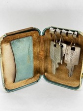 Vintage Samsonite Suitcase Keys Lot 3 Luggage Brief Case teal blue leather case picture