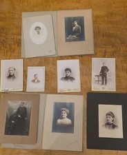 Vtg Lot Of 9 Formal Portrait Photos Of Men And Women 1890s - 1920s picture