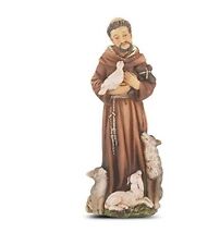 Statue St Francis of Assisi Catholic Figurine 4 Inch Patron Saint w Holy Card picture