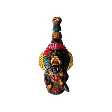 VTG 1987 Mexican Folk Art Terracotta Clay Tequila Decanter & Shot Set - Mexico picture