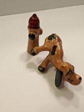VTG Spotted Hound Dog & Beloved Hydrant Figurines 