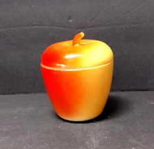 Vintage 1950s Hazel Atlas Enameled Milk Glass Apple Jar 4