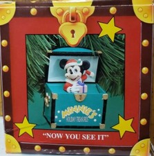 Enesco Minnie's Holiday Treasure Pop Up Ornament Now you see it Now you don't  picture