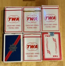 (6) Vintage TWA  4- Jett Collector's Series 2-other Playing Cards New- Sealed picture