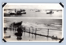 RPPC 1918. WWI MULTI VIEWS. A 21 GUN SALUTE, SWEEPING SEAS. POSTCARD A2 picture