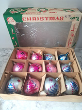 12 VTG Poland fantasia glass Xmas ornaments hand painted Candle Tree stars picture