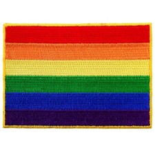 RAINBOW FLAG PATCH classic GAY RIGHTS LGBT LGBTQ+ PRIDE iron-on embroidered NEW picture