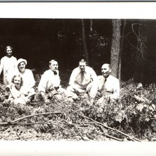 c1930s Uncle Milt Wright Aunt Amelia Wright Family Snapshot Photo Forest Picnic picture