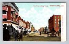 Oklahoma City OK-Oklahoma, Broadway Looking North, Antique, Vintage Postcard picture